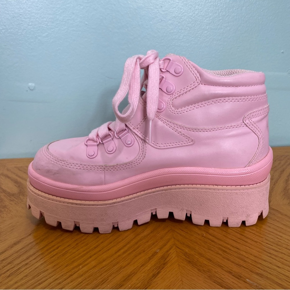 Jeffrey‎ Campbell Pink Platform Sneakers Shoes Sz 7 - Picture 3 of 13